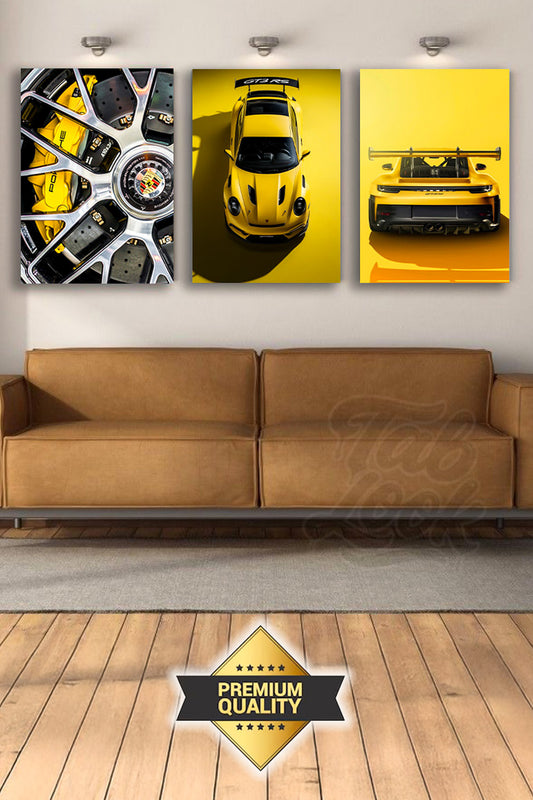 Trio Tableau Décoratif Porsche – Design Sport & Luxe