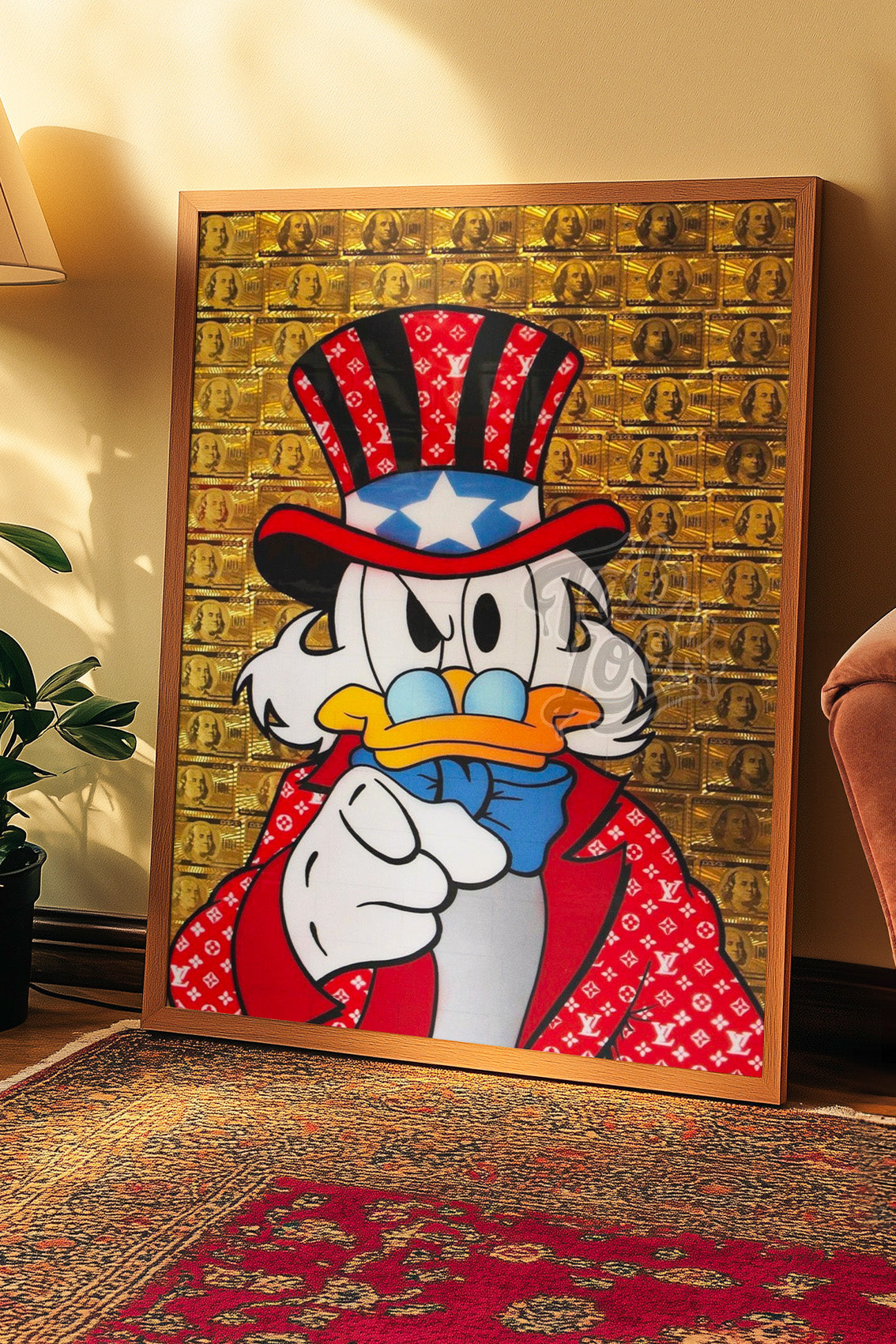 Tableau Picsou Gold - Style Pop Art Millionnaire
