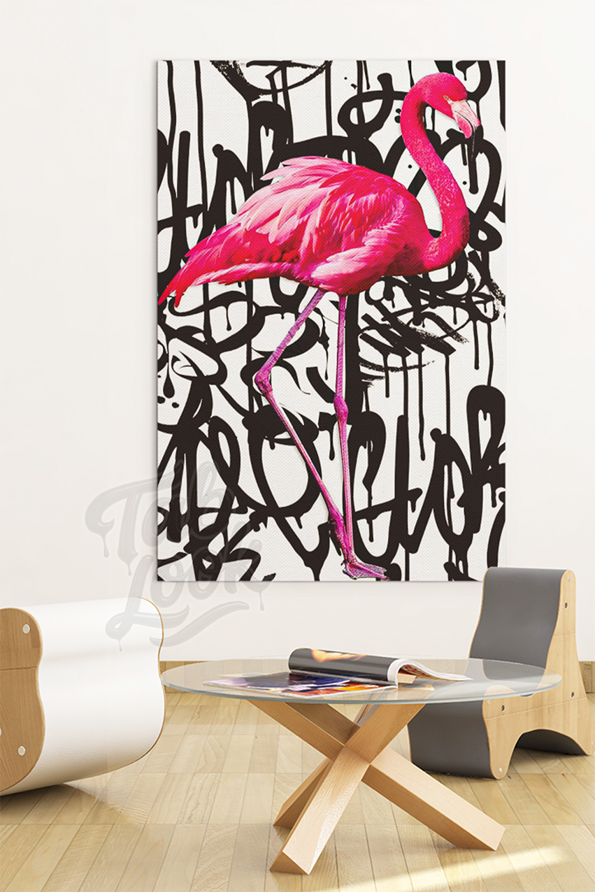 Flamant Rose Graffiti – Style Moderne