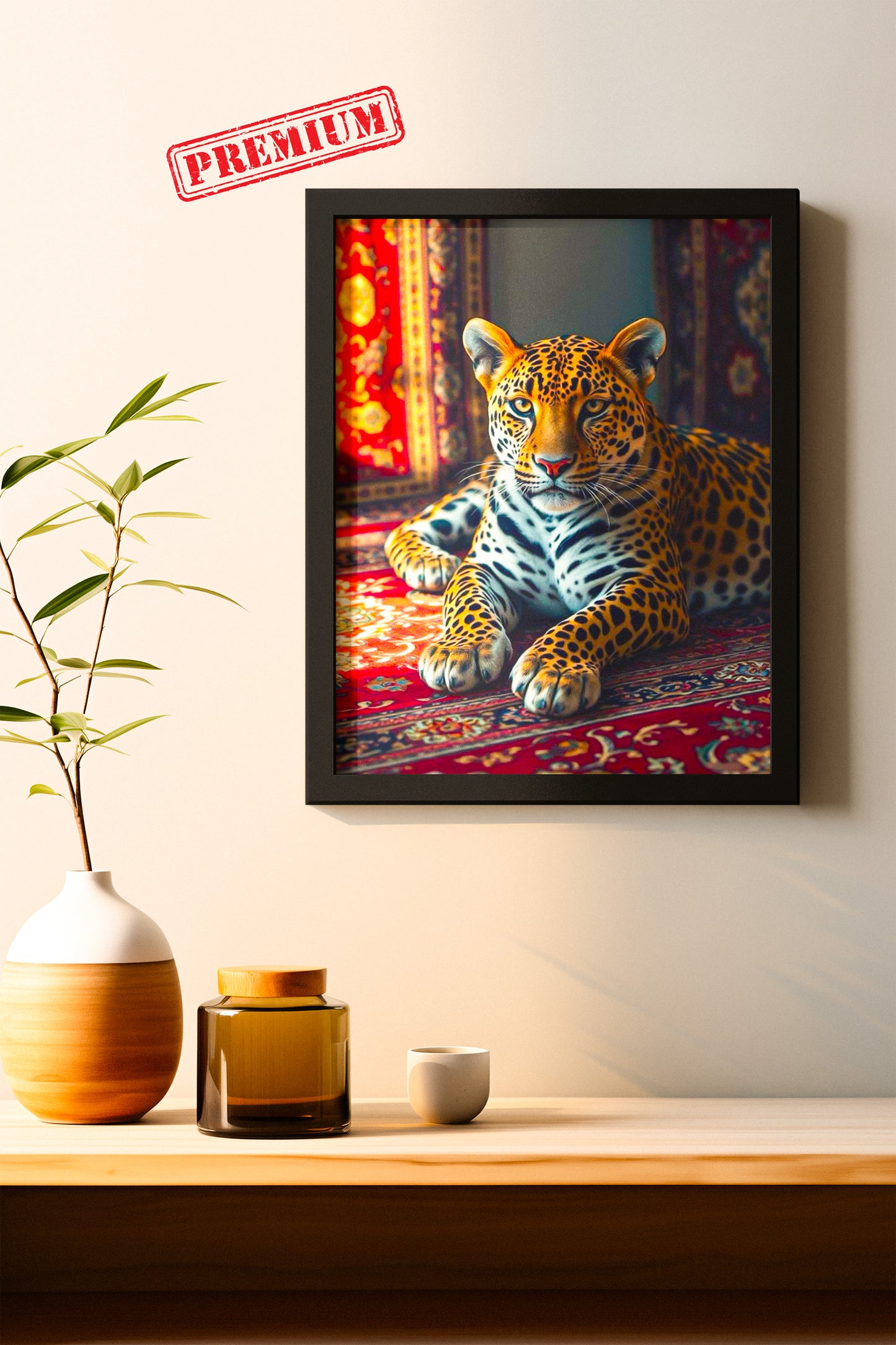 Tableau Déco Premium – Léopard Élégant